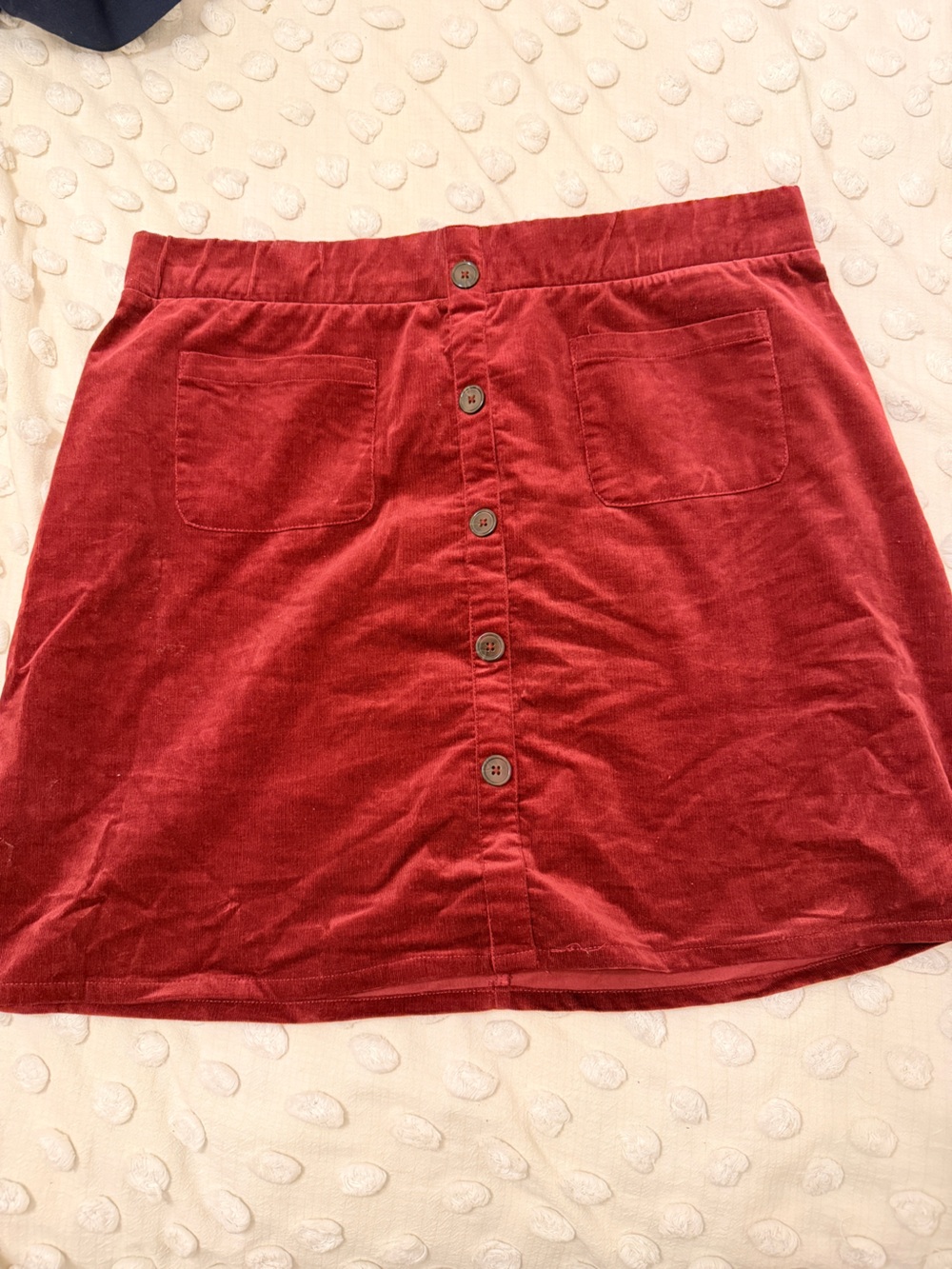 torrid Red Corduroy Button-Front Mini Skirt
